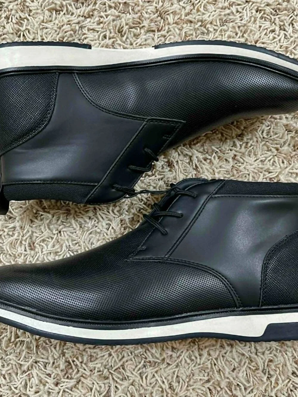 ALDO Men’s Lace-Up Chukka Dress Boots Shoes Black, Size 10.5 M (New)